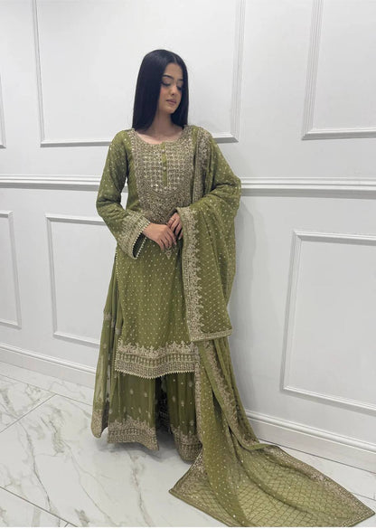Sharvee Leher Georgette Sharara Set