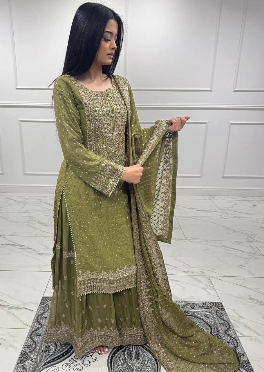 Sharvee Leher Georgette Sharara Set
