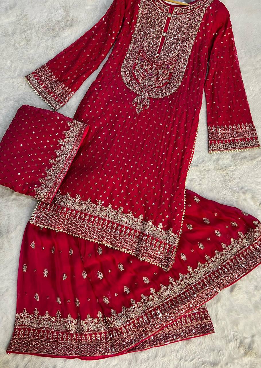 Sharvee Leher Georgette Sharara Set