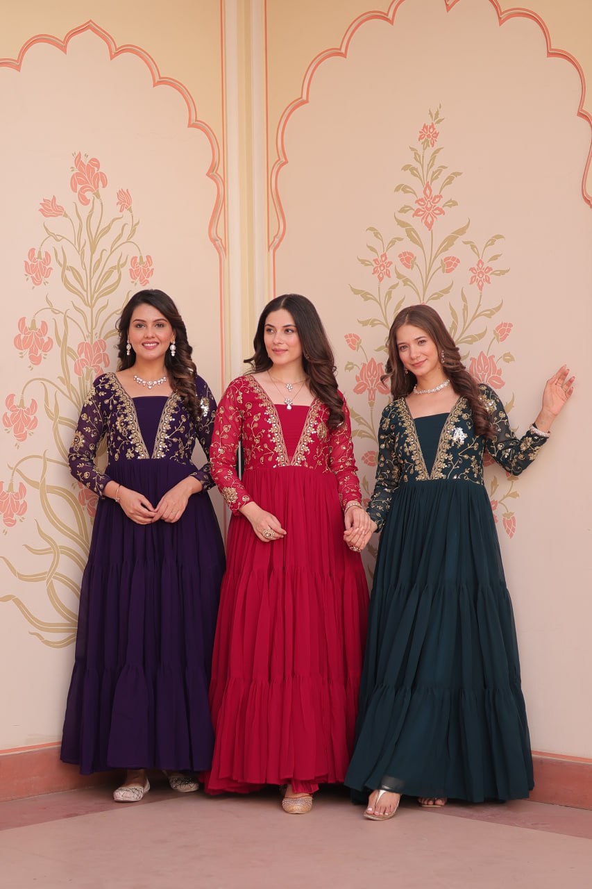 Swarnika Grace & Gold Embroidered Work Gowns