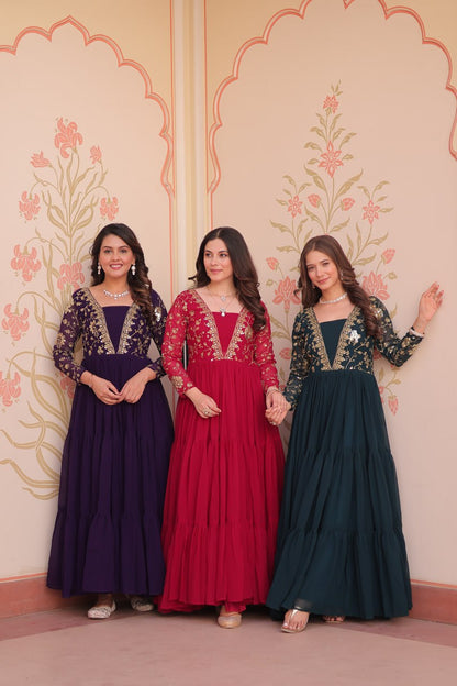 Swarnika Grace & Gold Embroidered Work Gowns