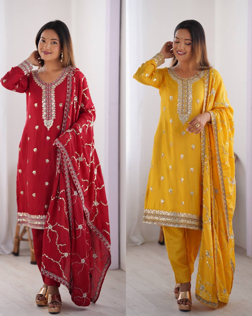 Vamika Chinon silk Classic Ethnic Suit