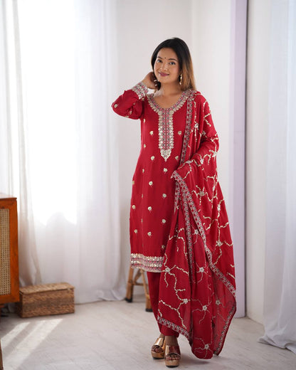 Vamika Chinon silk Classic Ethnic Suit