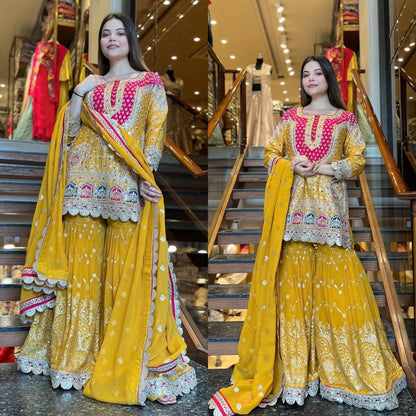 Vaani Haldi Special Designer Sharara Set
