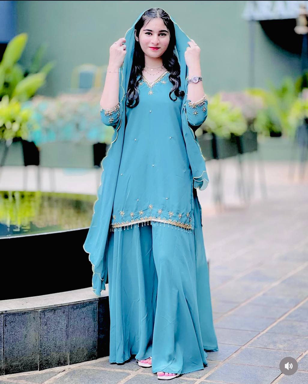 Vartika Designer Fency Moti Less Work Sharara