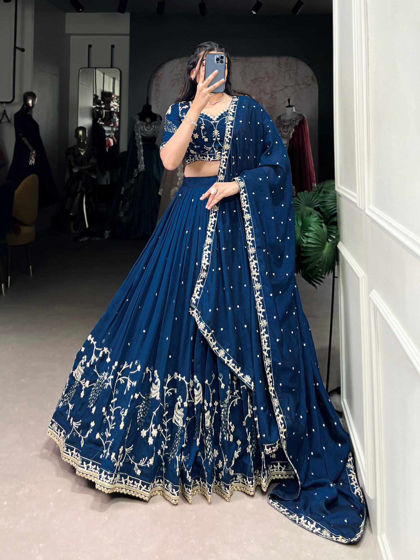 Taarini  Traditional Vichitra Silk Lehenga