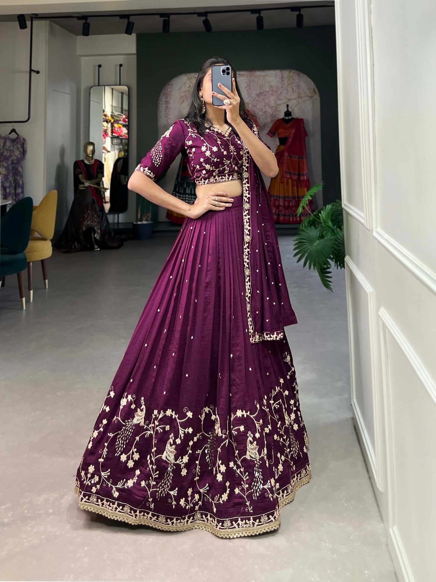 Taarini  Traditional Vichitra Silk Lehenga