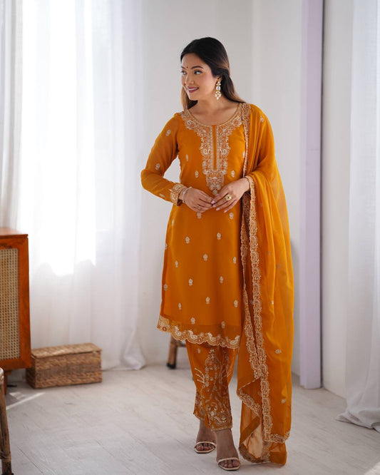 Mustard Majesty The Royal Patiala Ensemble Suit Set