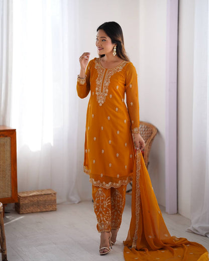 Mustard Majesty The Royal Patiala Ensemble Suit Set