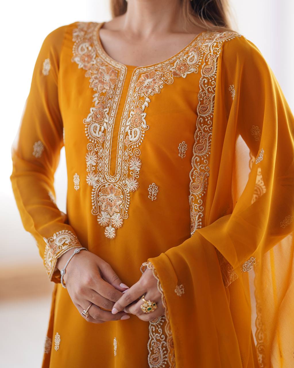 Mustard Majesty The Royal Patiala Ensemble Suit Set