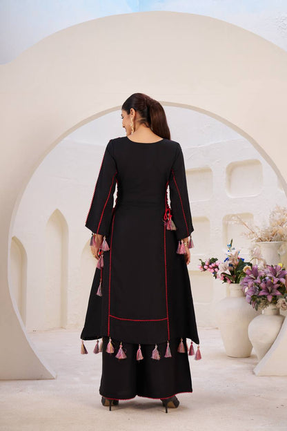 Zakhi Real Mirror Work & Fancy Lace Dori Cord Set