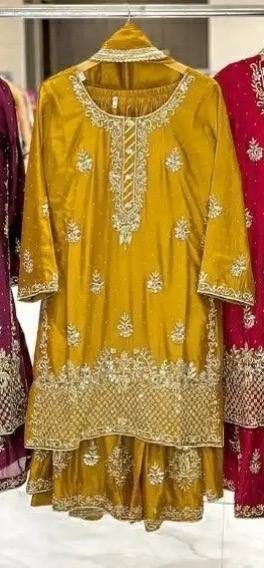 Zarkaar Heavy chinon silk Designer Sharara