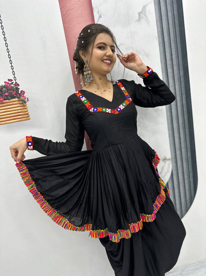 Traditional Black Kediyu with Colorful Accents