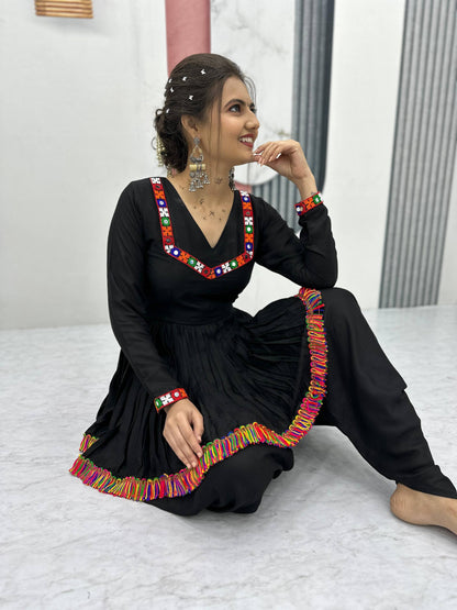 Traditional Black Kediyu with Colorful Accents