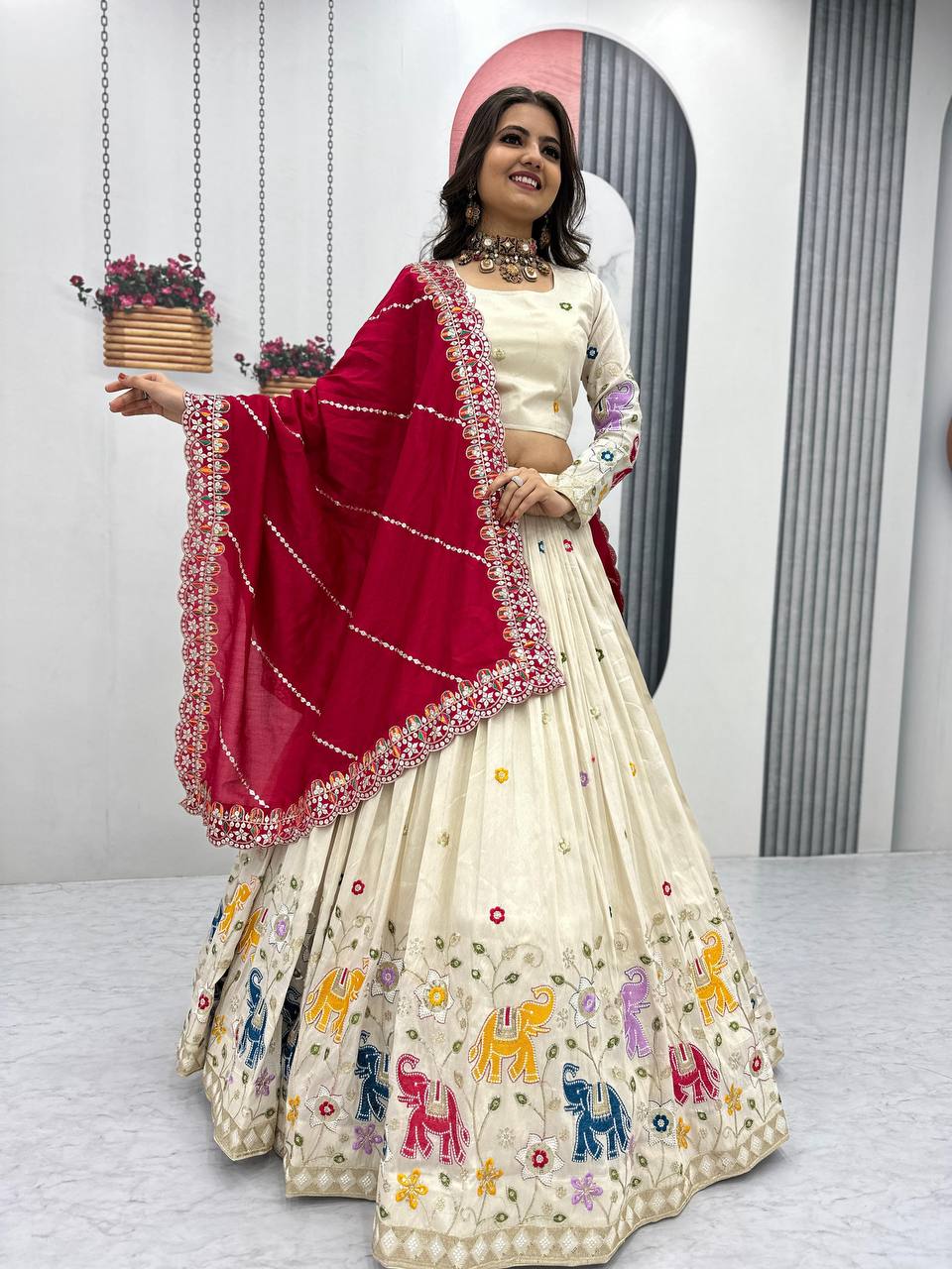 The Queen of Multicolored Elephant Lehenga