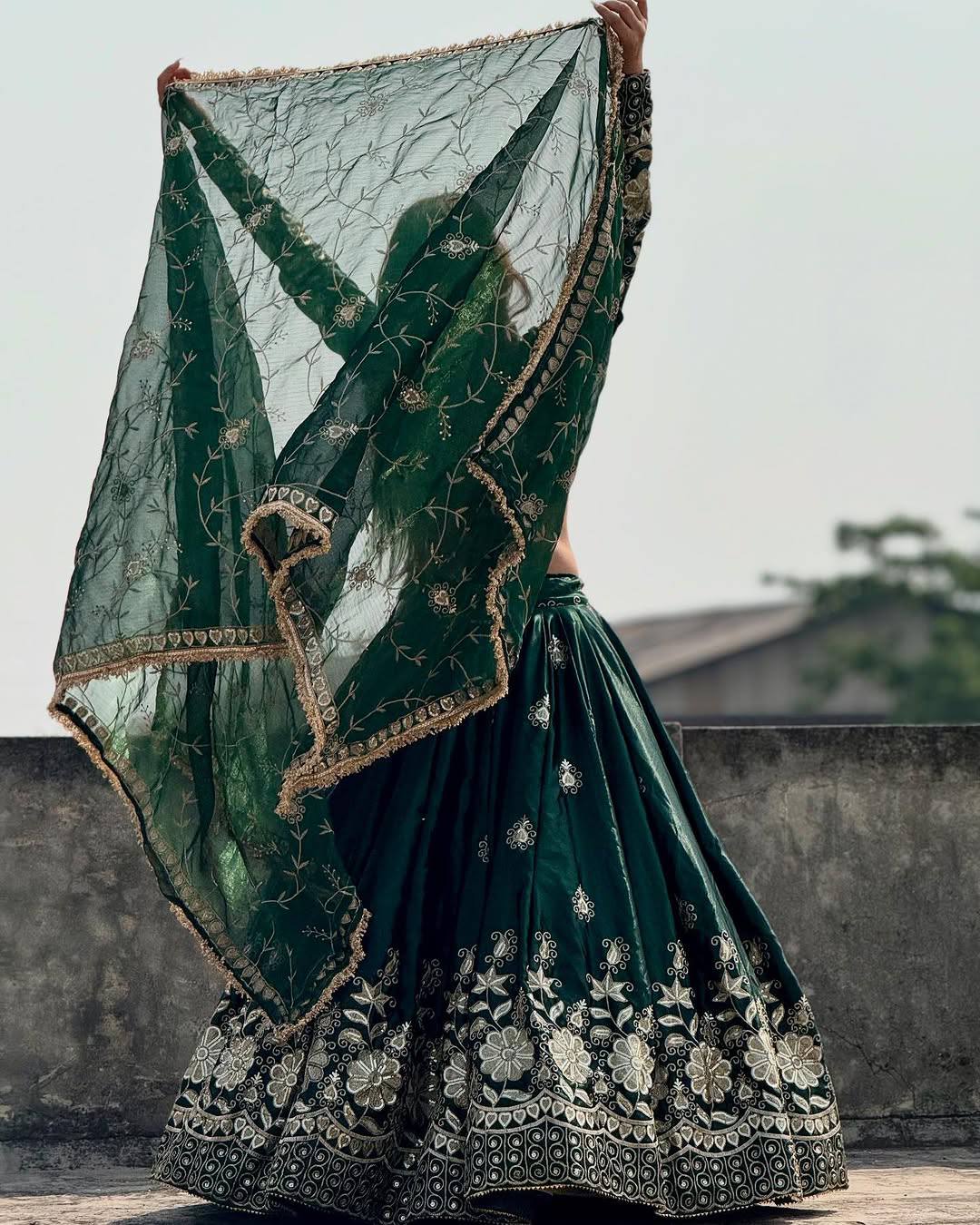 Green Designer Choli Set for Wedding And Festive Wear