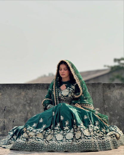 Green Designer Choli Set for Wedding And Festive Wear