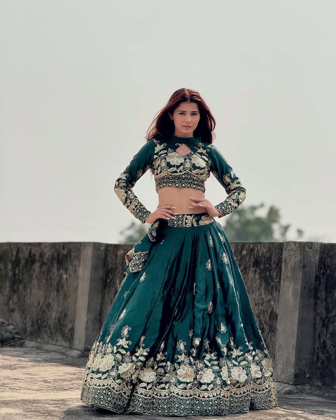 Green Designer Choli Set for Wedding And Festive Wear