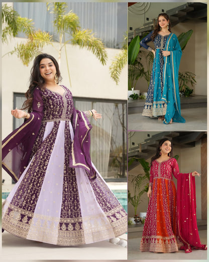 Ruhani Royal Panelled Embroidered Anarkali