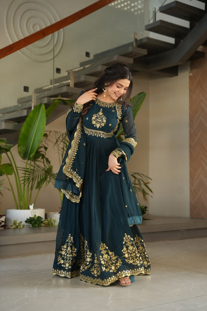 Vrinda Floral  Faux Blooming Georgette Anarkali