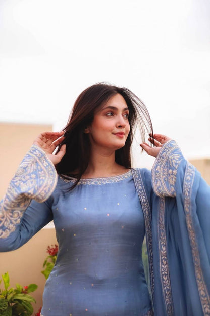 Shahi Nazakat Motif Embroidered  Elegance Sharara Set