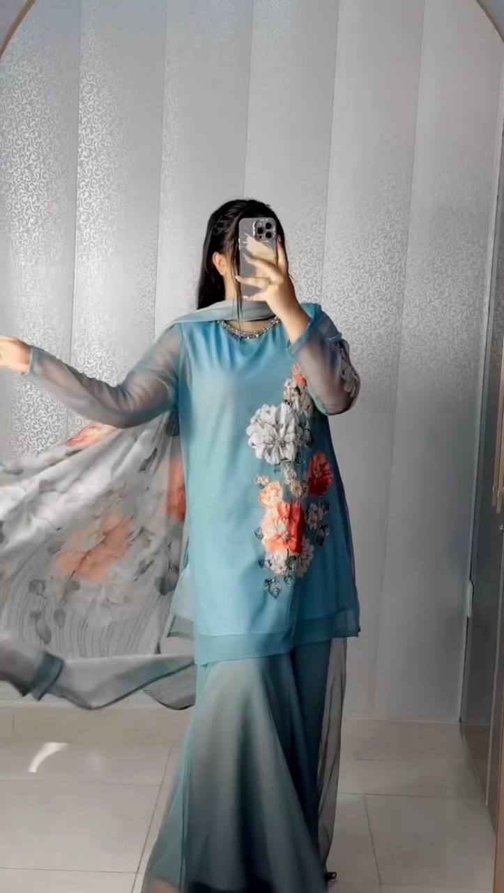 Blue Blossom Layered Charm