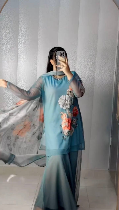 Blue Blossom Layered Charm