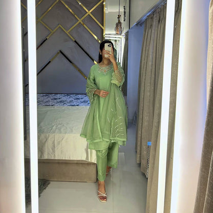 Mehreen Satin Embroidered Suit Set