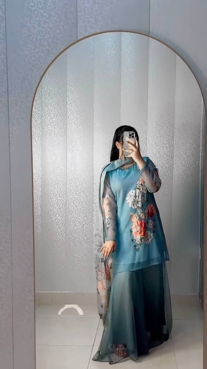 Blue Blossom Layered Charm