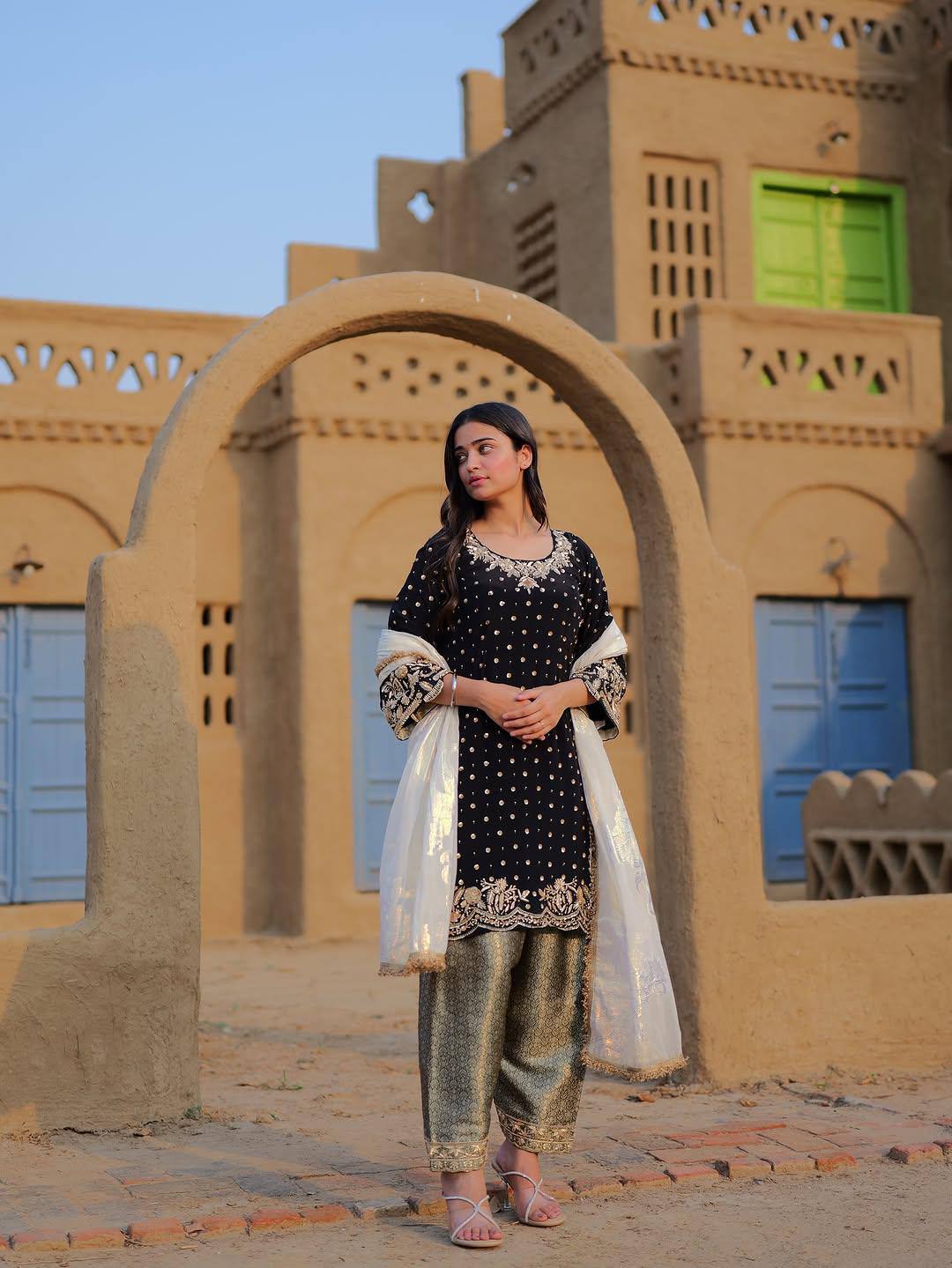 Velvet Bloom Elegant Black Embroidery