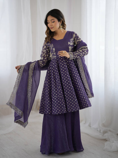 Elegant Embroidered Sharara Set
