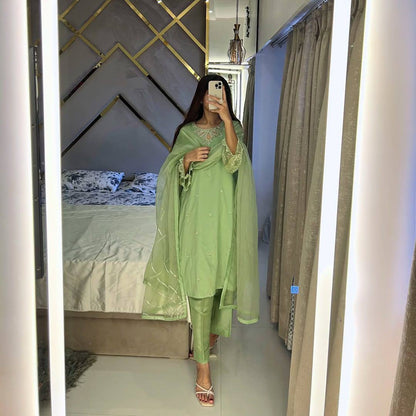 Mehreen Satin Embroidered Suit Set