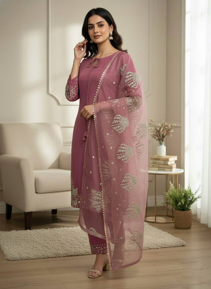 Aqua Dusk  Natural Crep Silk New Designer Suit