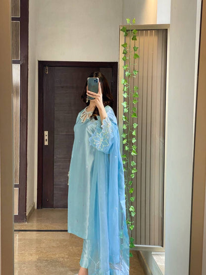 Mehreen Satin Embroidered Suit Set