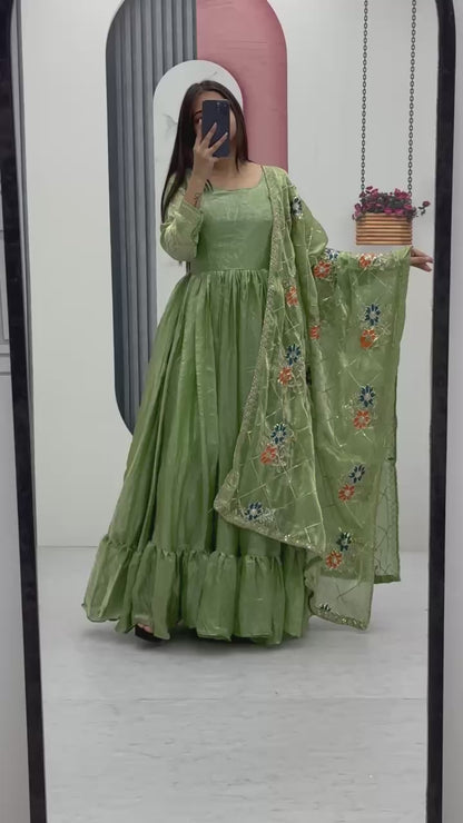 Zeel Designner Festival Embroidered Gown